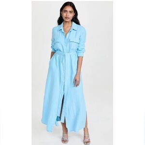 Blue linen lagence dress so pretty